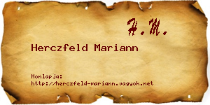 Herczfeld Mariann névjegykártya
